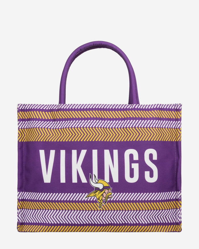 Minnesota Vikings Stitch Pattern Canvas Tote Bag FOCO - FOCO.com