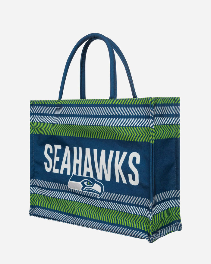 Seattle Seahawks Stitch Pattern Canvas Tote Bag FOCO - FOCO.com