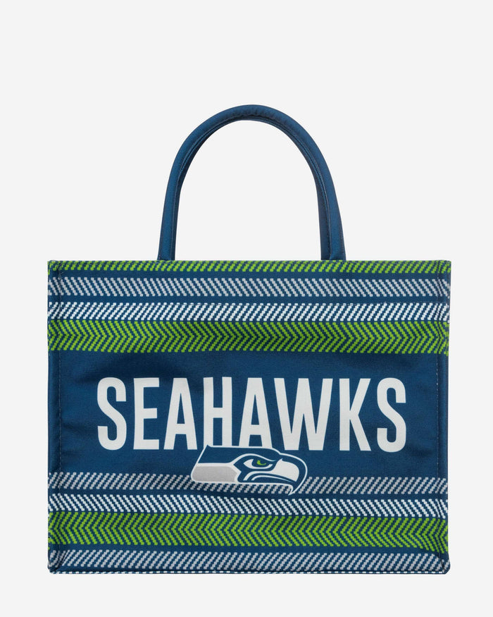 Seattle Seahawks Stitch Pattern Canvas Tote Bag FOCO - FOCO.com