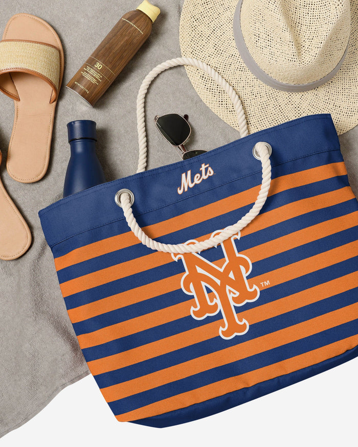 New York Mets Nautical Stripe Tote Bag FOCO - FOCO.com