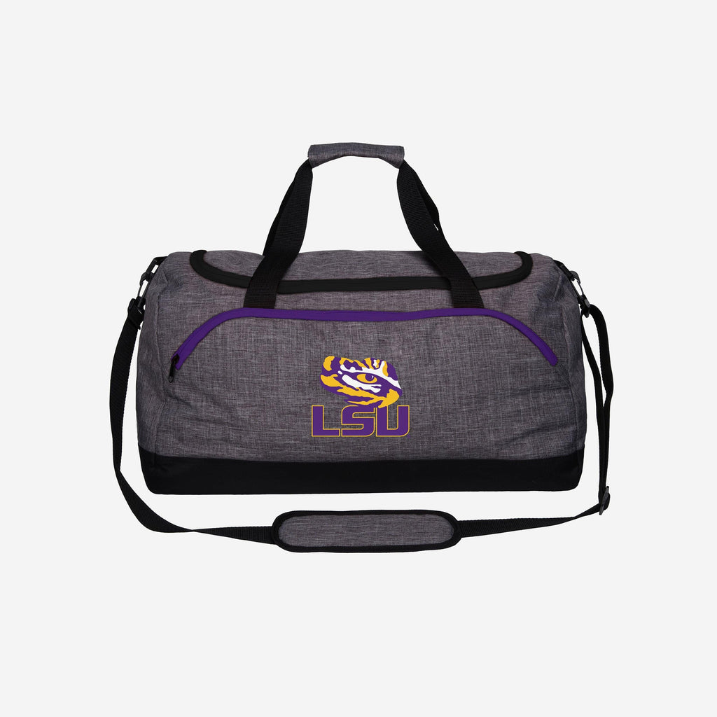 LSU Tigers Heather Grey Bold Color Duffle Bag FOCO - FOCO.com