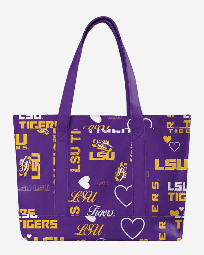 LSU Tigers Logo Love Tote Bag FOCO - FOCO.com