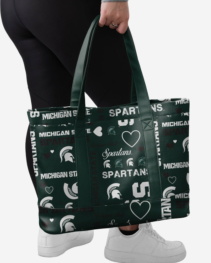 Michigan State Spartans Logo Love Tote Bag FOCO - FOCO.com