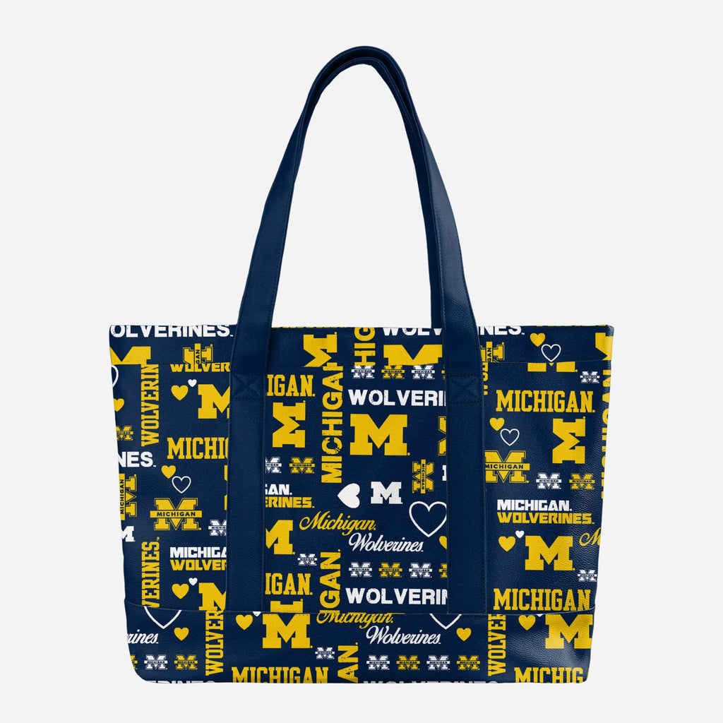 Michigan Wolverines Logo Love Tote Bag FOCO - FOCO.com