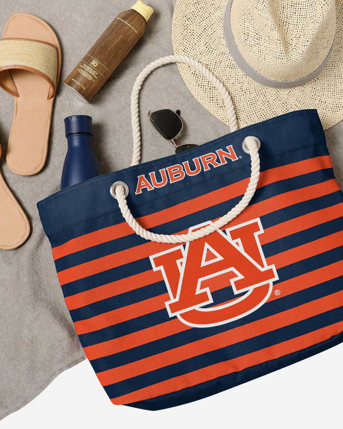 Auburn Tigers Nautical Stripe Tote Bag FOCO - FOCO.com