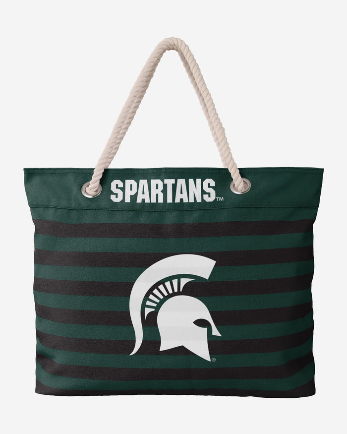 Michigan State Spartans Nautical Stripe Tote Bag FOCO - FOCO.com