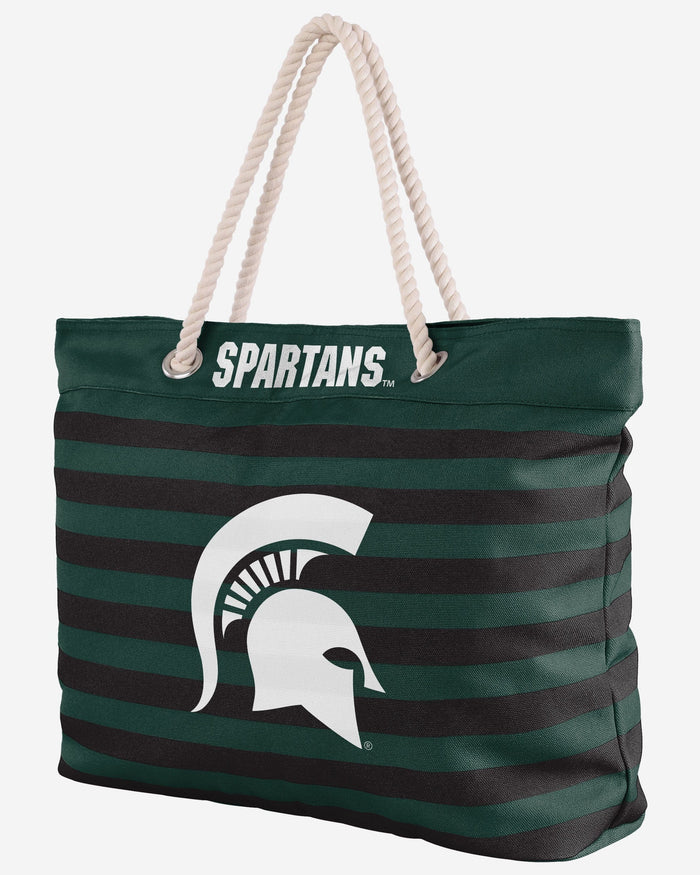 Michigan State Spartans Nautical Stripe Tote Bag FOCO - FOCO.com