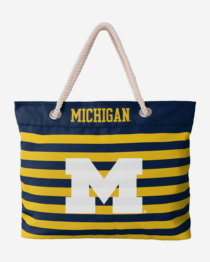 Michigan Wolverines Nautical Stripe Tote Bag FOCO - FOCO.com
