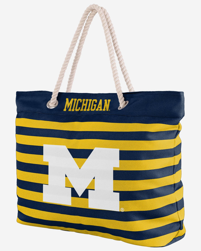 Michigan Wolverines Nautical Stripe Tote Bag FOCO - FOCO.com