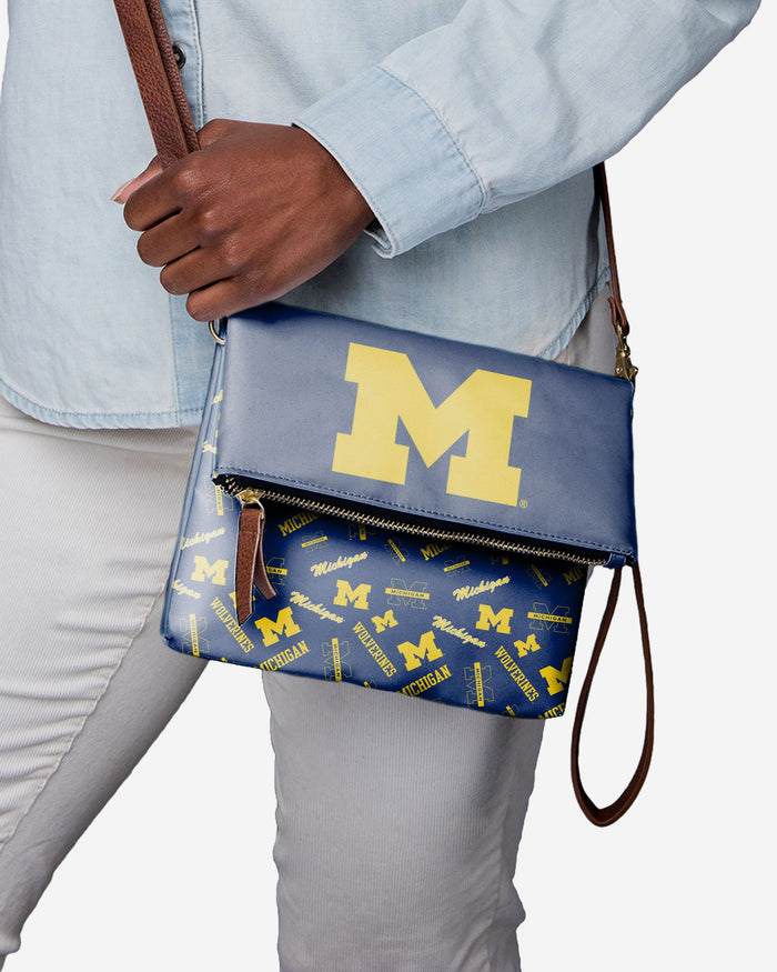 Michigan Wolverines Printed Collection Foldover Tote Bag FOCO - FOCO.com