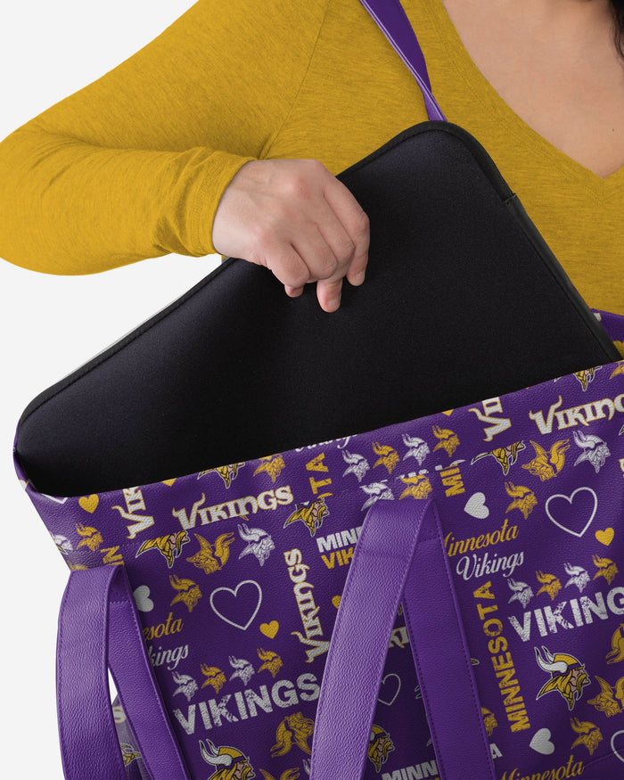 Minnesota Vikings Logo Love Tote Bag FOCO - FOCO.com