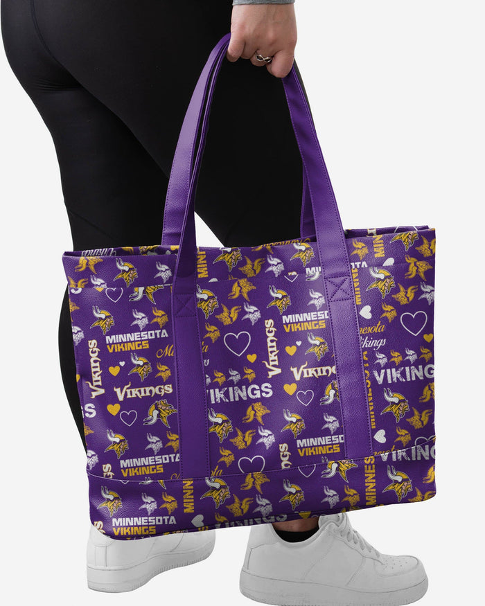 Minnesota Vikings Logo Love Tote Bag FOCO - FOCO.com