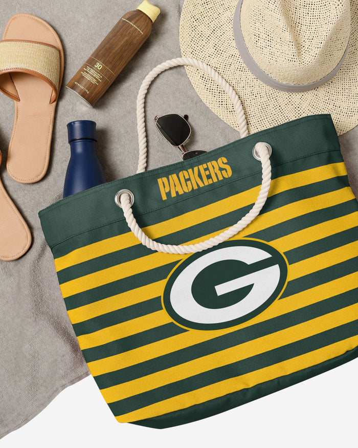 Green Bay Packers Nautical Stripe Tote Bag FOCO - FOCO.com