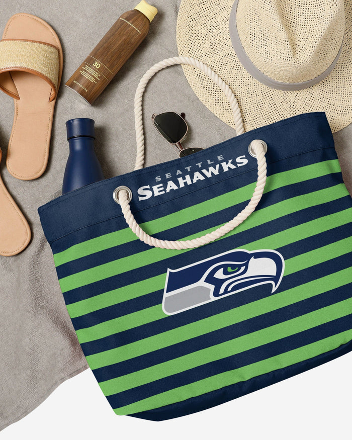 Seattle Seahawks Nautical Stripe Tote Bag FOCO - FOCO.com