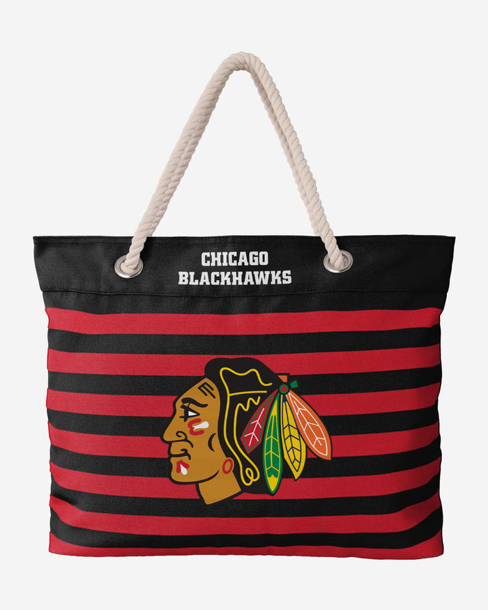 Chicago Blackhawks Nautical Stripe Tote Bag FOCO - FOCO.com