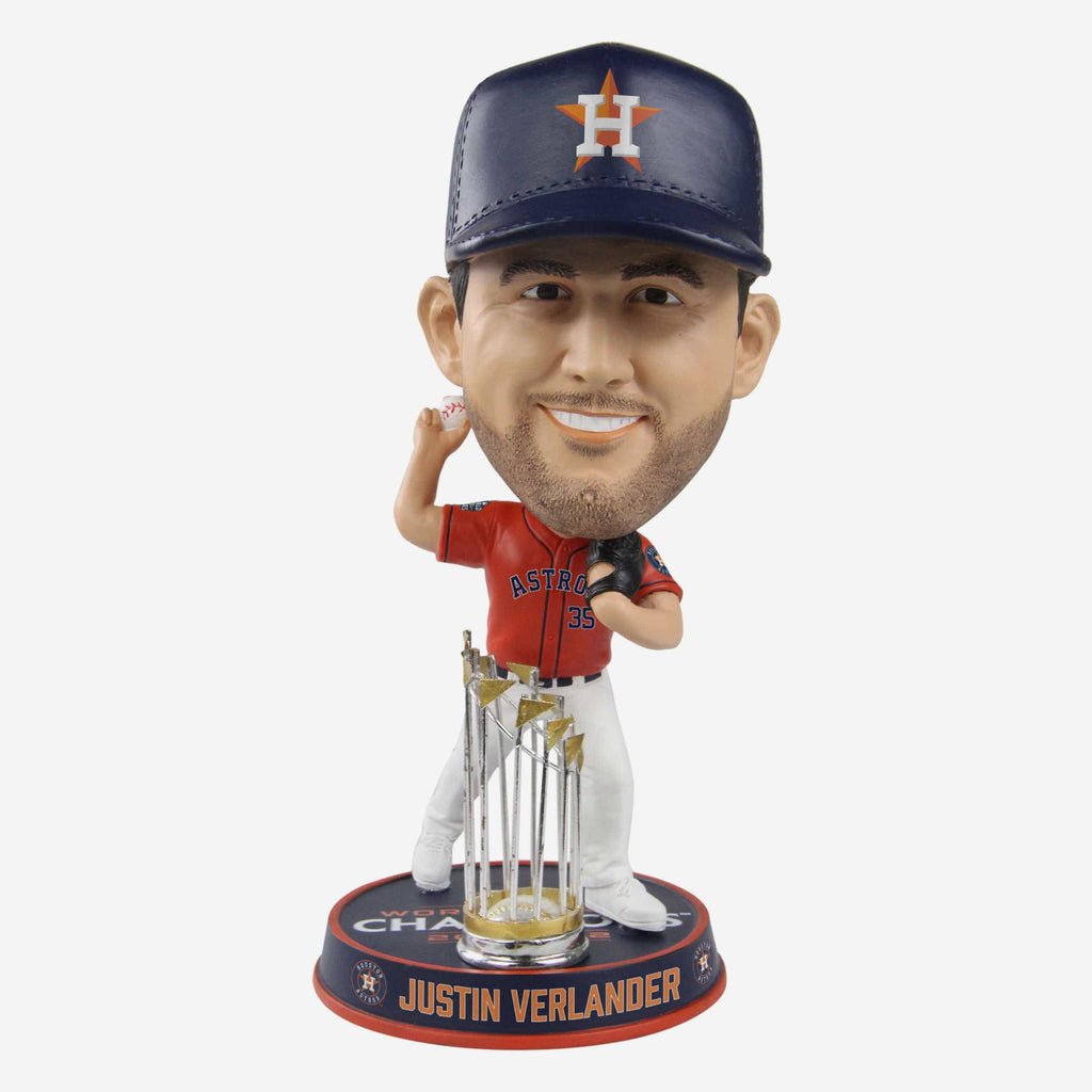Justin Verlander Houston Astros 2022 World Series Champions Orange Jersey Bighead Bobblehead FOCO - FOCO.com