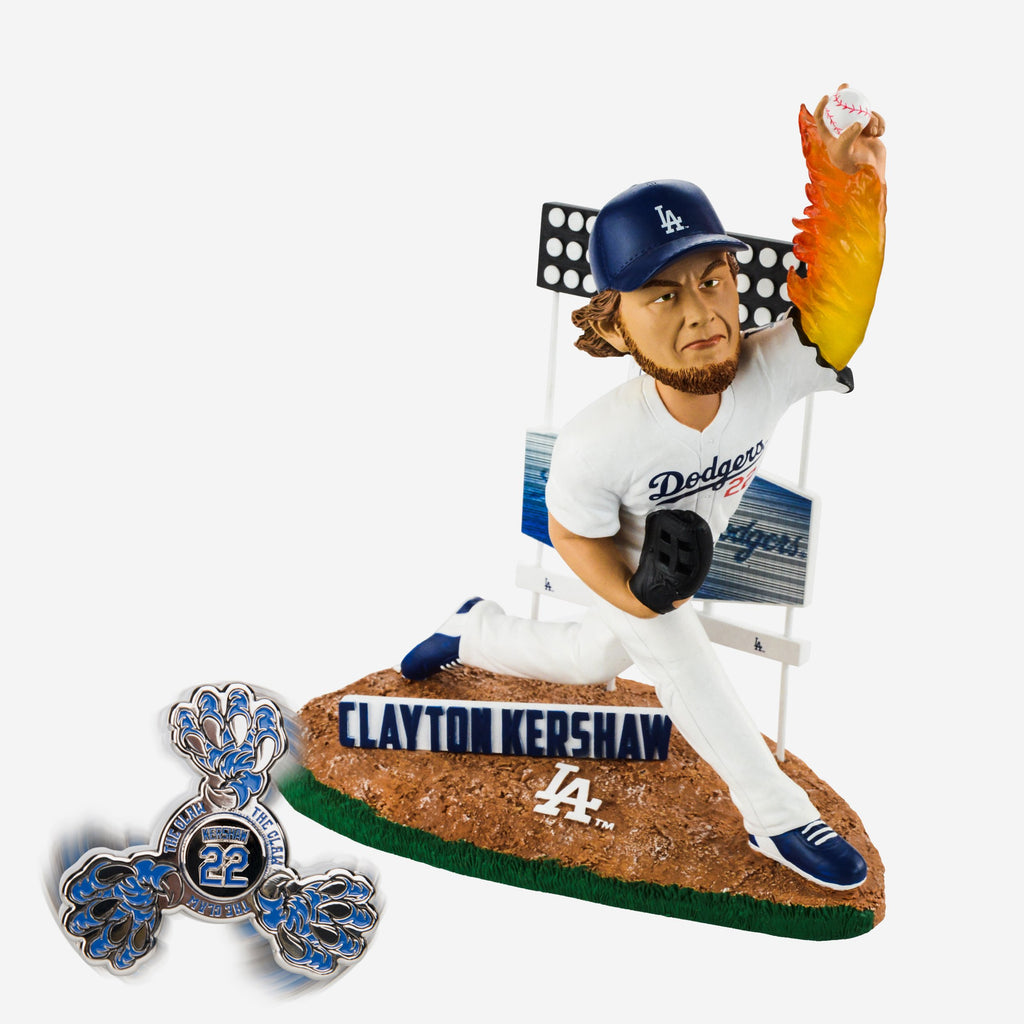 Clayton Kershaw Los Angeles Dodgers Bobblehead & Diztracto Spinnerz FOCO - FOCO.com