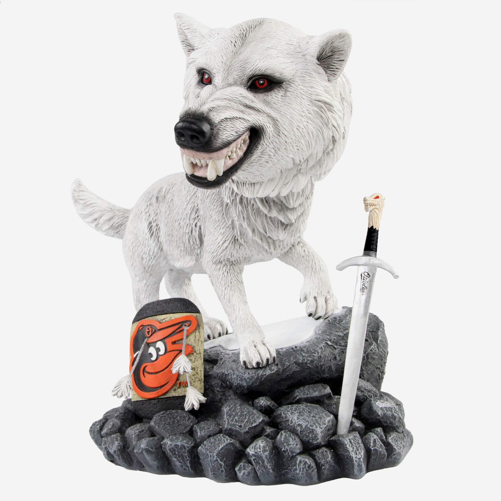 Game of Thrones™ Baltimore Orioles Direwolf Bobblehead FOCO - FOCO.com