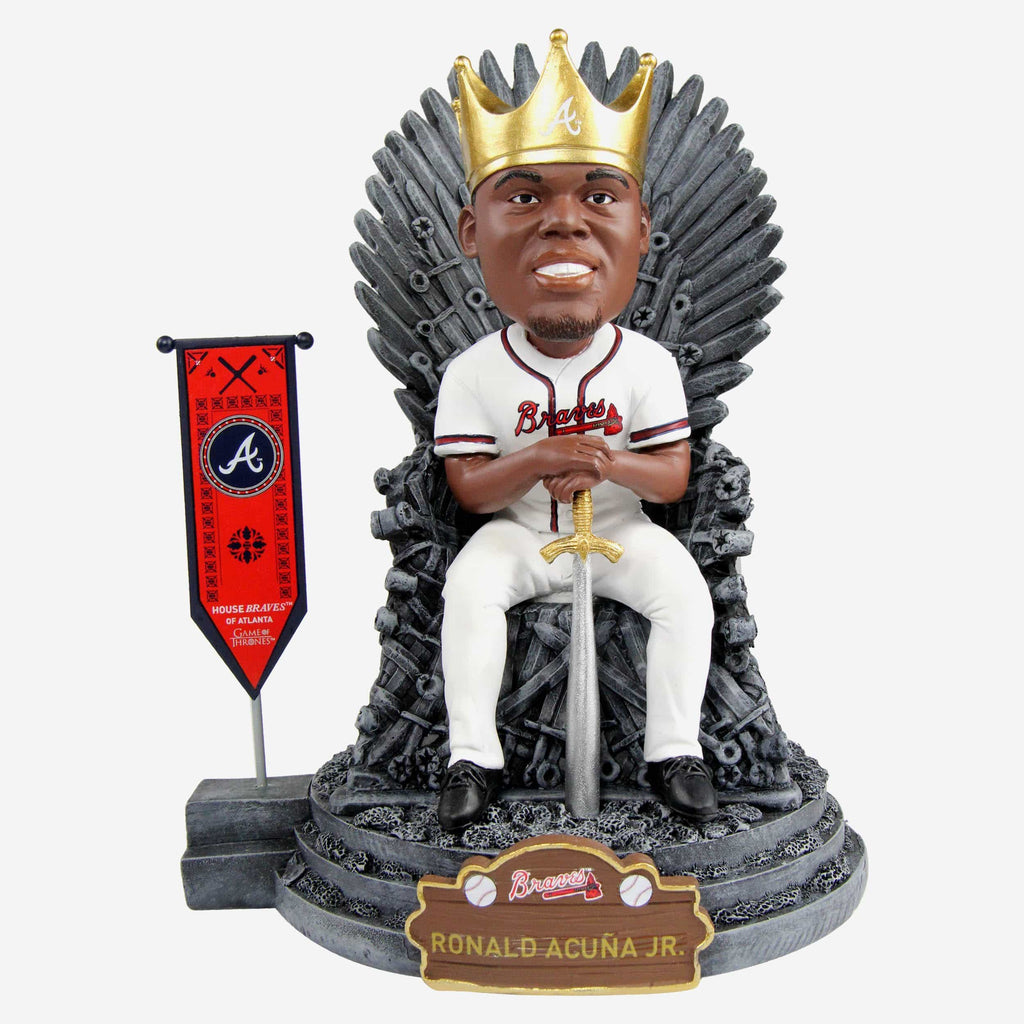 Game of Thrones™ Atlanta Braves Ronald Acuna Jr Iron Throne Bobblehead FOCO - FOCO.com