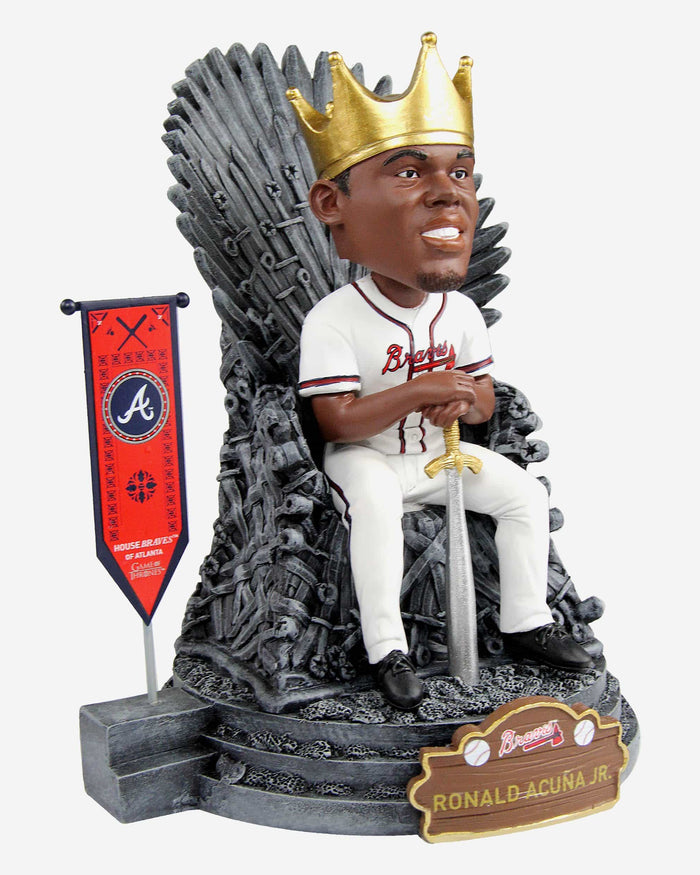 Game of Thrones™ Atlanta Braves Ronald Acuna Jr Iron Throne Bobblehead FOCO - FOCO.com