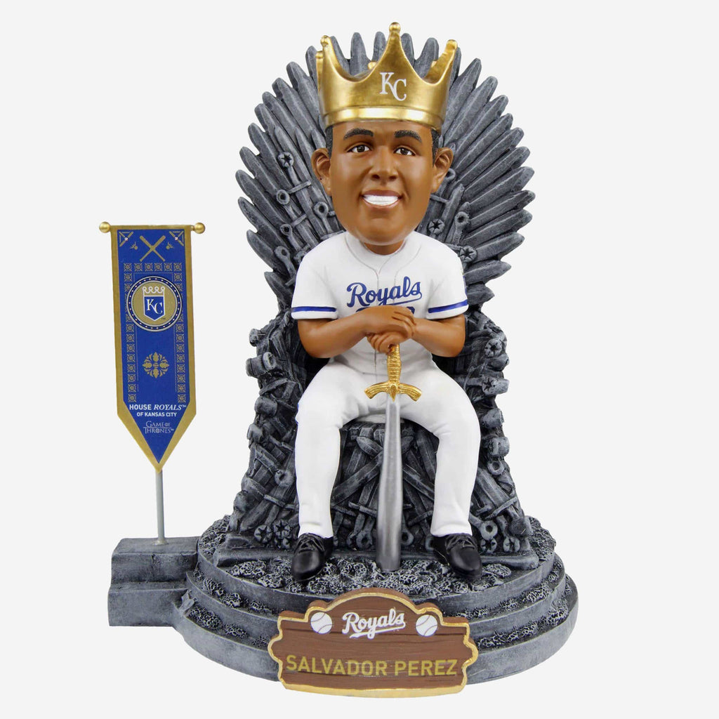 Game of Thrones™ Kansas City Royals Salvador Perez Iron Throne Bobblehead FOCO - FOCO.com