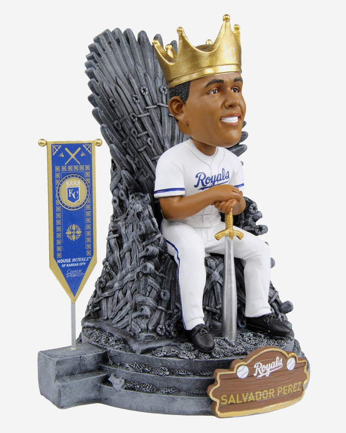 Game of Thrones™ Kansas City Royals Salvador Perez Iron Throne Bobblehead FOCO - FOCO.com