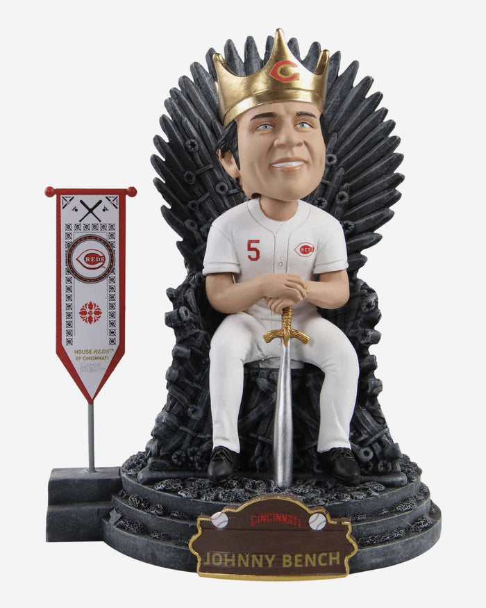 Game of Thrones™ Johnny Bench Cincinnati Reds Iron Throne Legends Bobblehead FOCO - FOCO.com