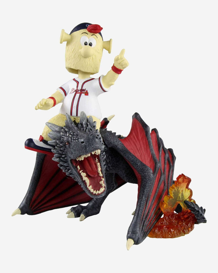 Game of Thrones™ Atlanta Braves Blooper Mascot On Fire Dragon Bobblehead FOCO - FOCO.com