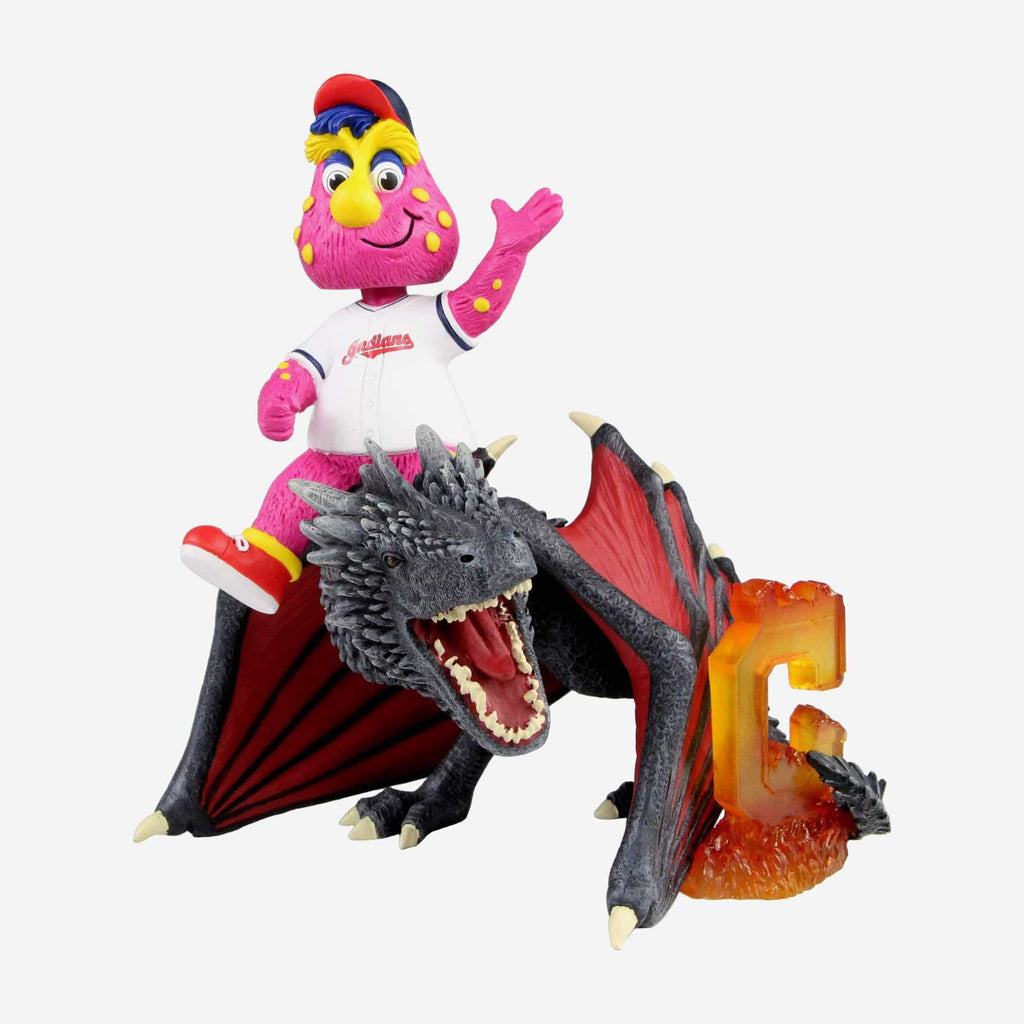 Game of Thrones™ Cleveland Guardians Slider Mascot On Fire Dragon Bobblehead FOCO - FOCO.com