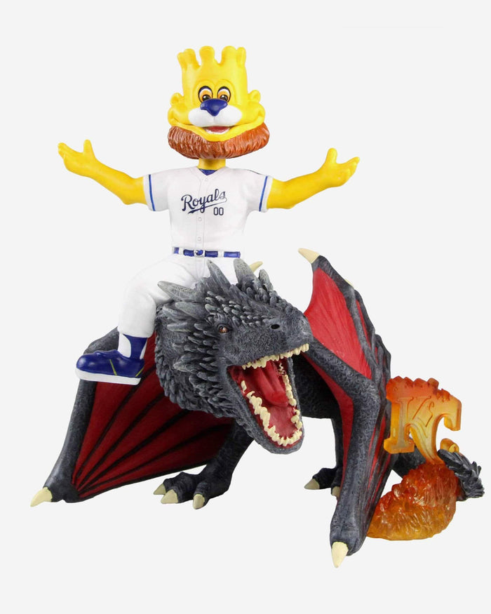 Game of Thrones™ Kansas City Royals Sluggerrr Mascot On Fire Dragon Bobblehead FOCO - FOCO.com