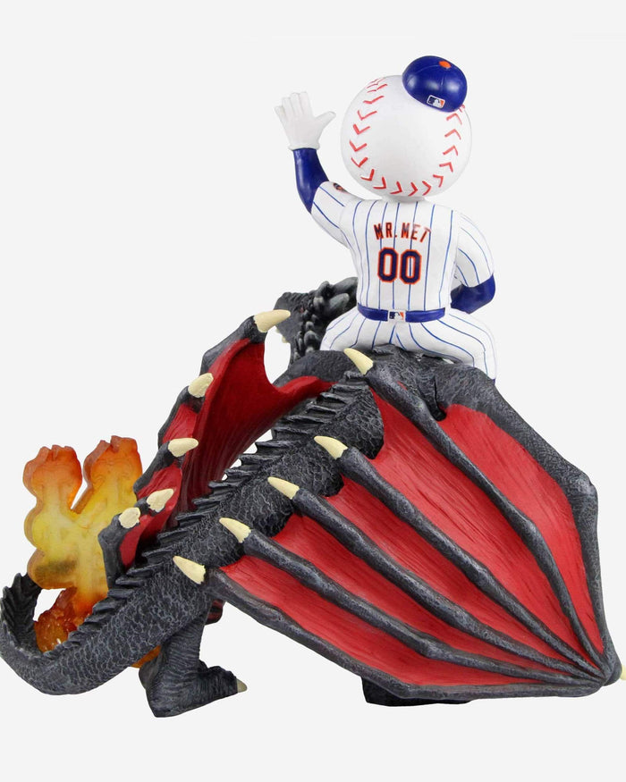Game of Thrones™ New York Mets Mr Met Mascot On Fire Dragon Bobblehead FOCO - FOCO.com