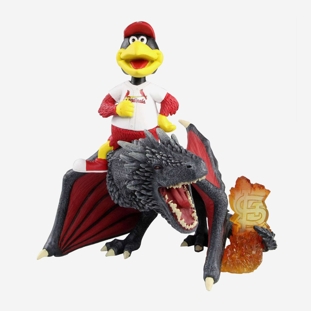 Game of Thrones™ St Louis Cardinals Fredbird Mascot On Fire Dragon Bobblehead FOCO - FOCO.com