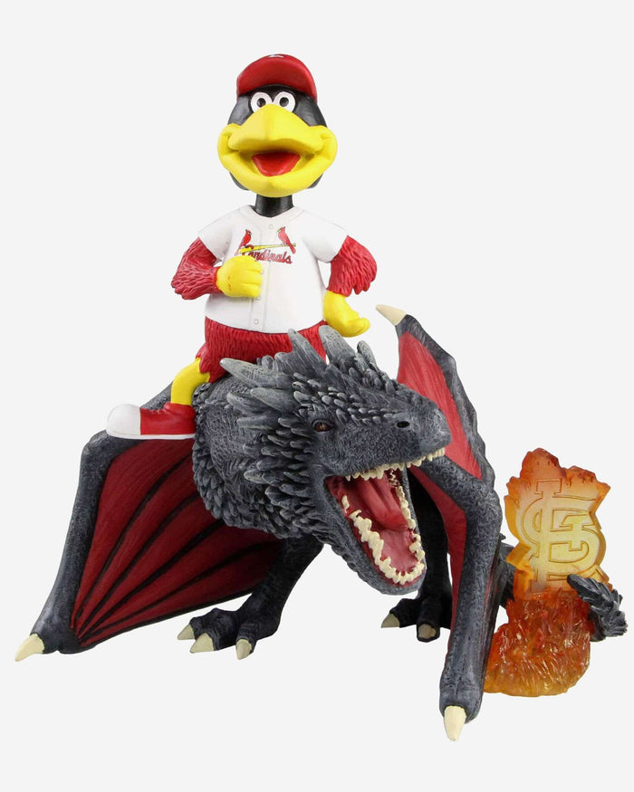Game of Thrones™ St Louis Cardinals Fredbird Mascot On Fire Dragon Bobblehead FOCO - FOCO.com
