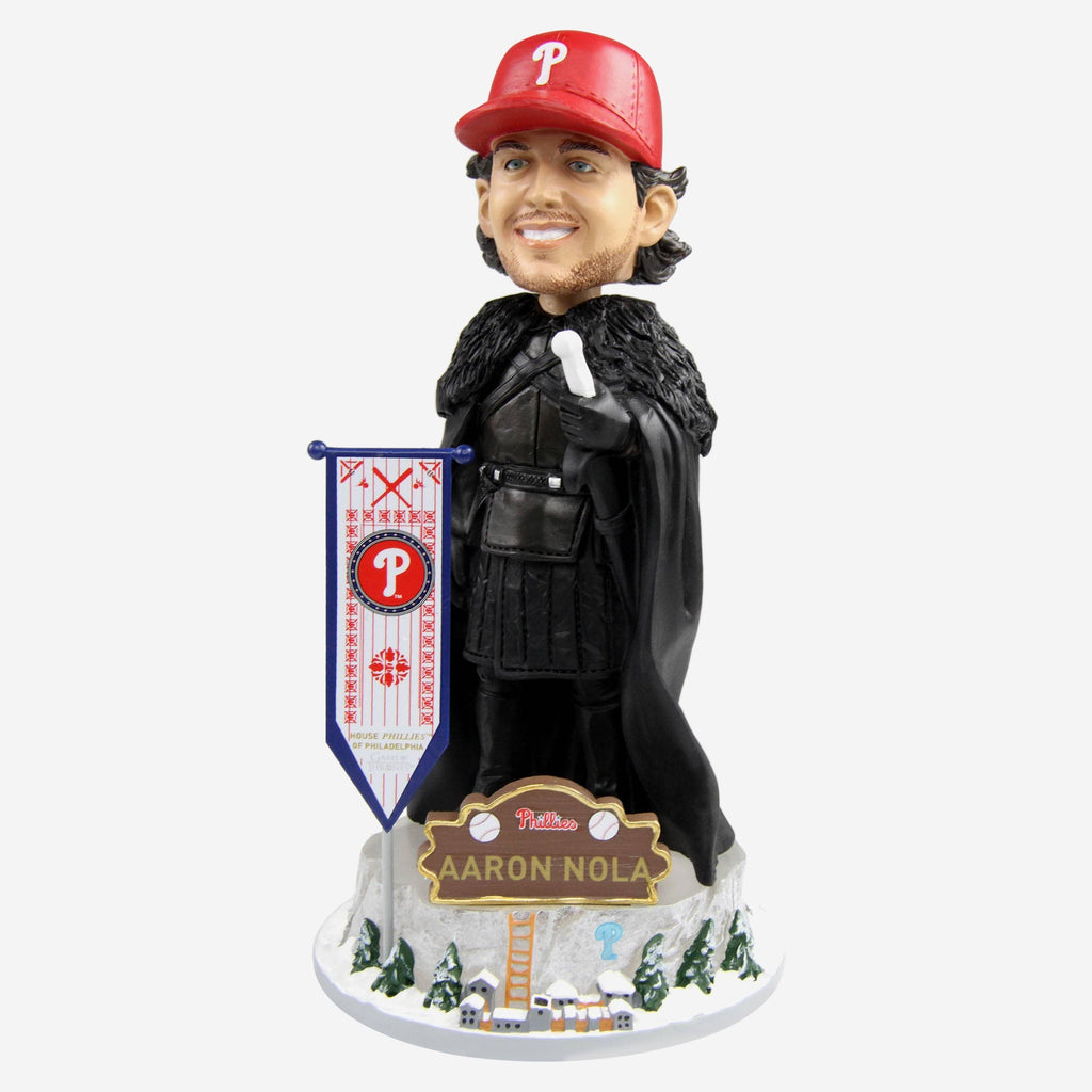 Game of Thrones™ Philadelphia Phillies Aaron Nola Night's Watch Bobblehead FOCO - FOCO.com