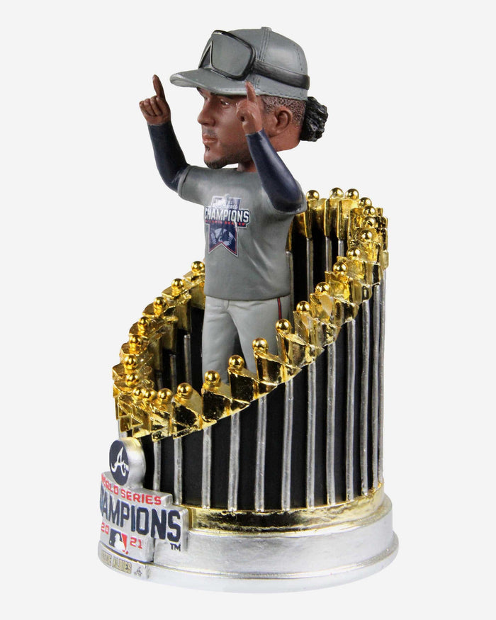 Ozzie Albies Atlanta Braves 2021 World Series Champions Player In Trophy Bobblehead FOCO - FOCO.com