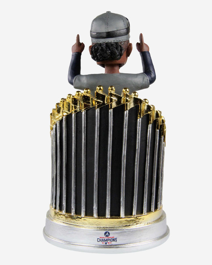 Ozzie Albies Atlanta Braves 2021 World Series Champions Player In Trophy Bobblehead FOCO - FOCO.com