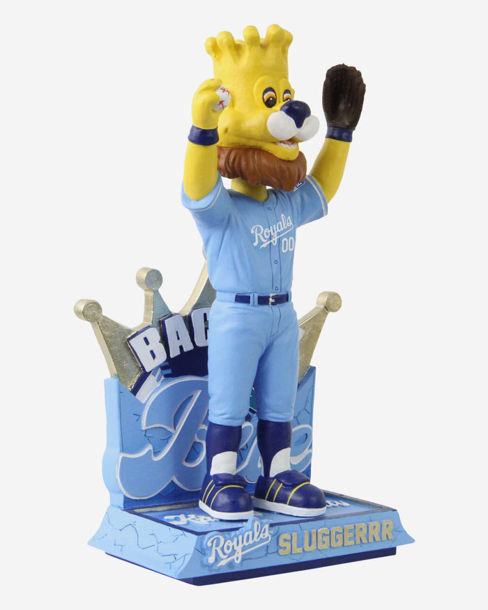 Sluggerrr Kansas City Royals Retro Jersey Mascot Bobblehead FOCO - FOCO.com