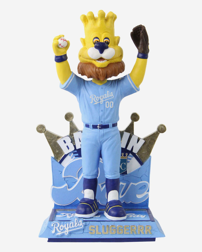 Sluggerrr Kansas City Royals Retro Jersey Mascot Bobblehead FOCO - FOCO.com