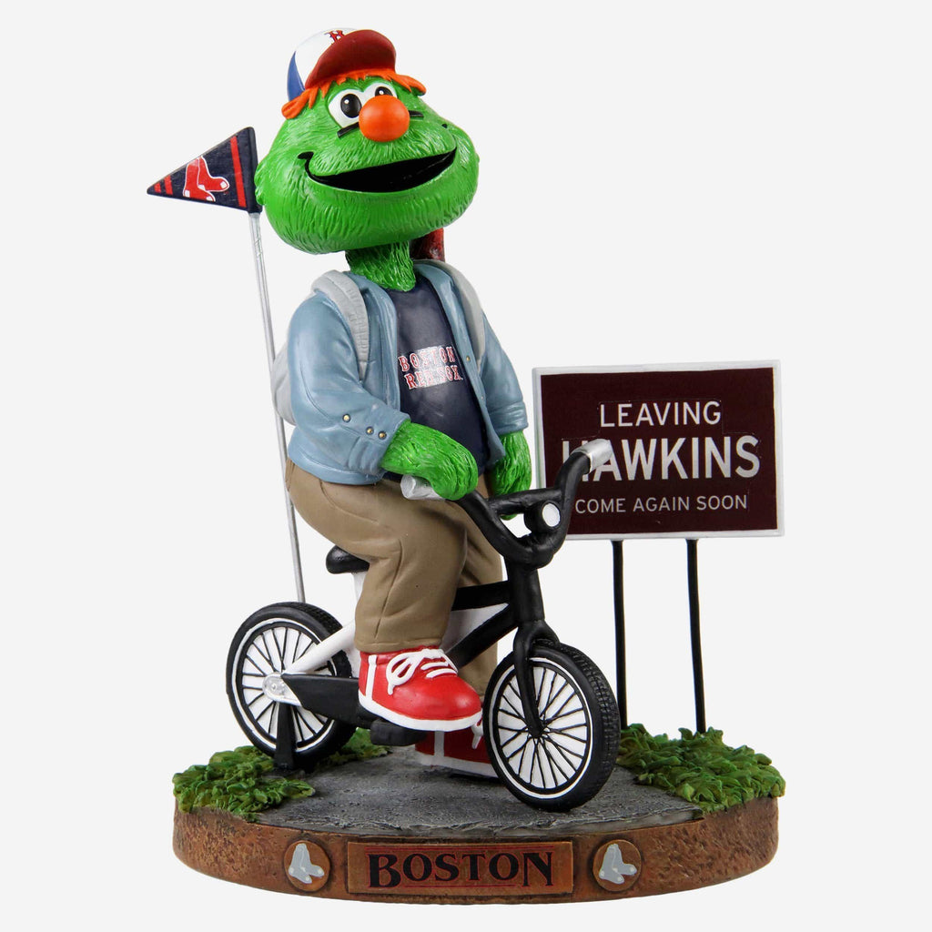 Wally The Green Monster Boston Red Sox Stranger Things Mascot On Bike Bobblehead FOCO - FOCO.com