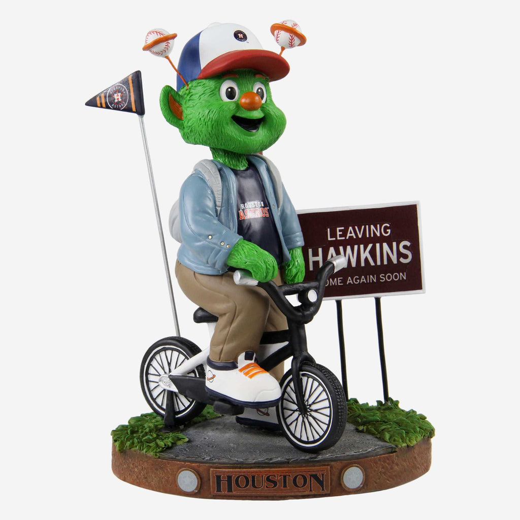 Orbit Houston Astros Stranger Things Mascot On Bike Bobblehead FOCO - FOCO.com