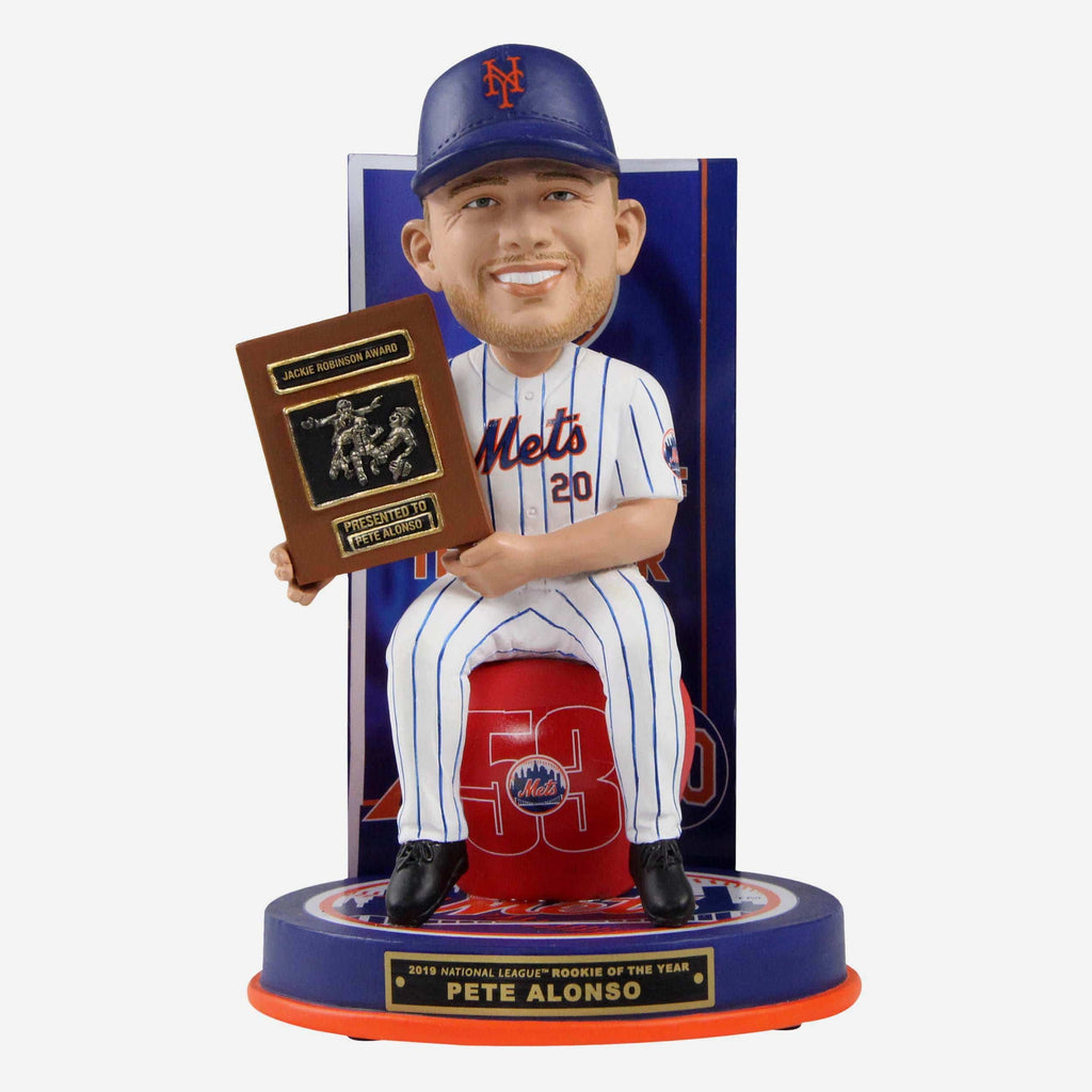 Pete Alonso New York Mets 2019 National League Rookie Of The Year Award Bobblehead FOCO - FOCO.com
