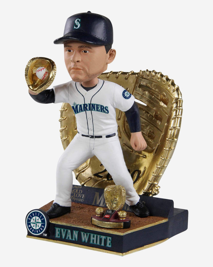 Evan White Seattle Mariners 2020 Gold Glove Bobblehead FOCO - FOCO.com