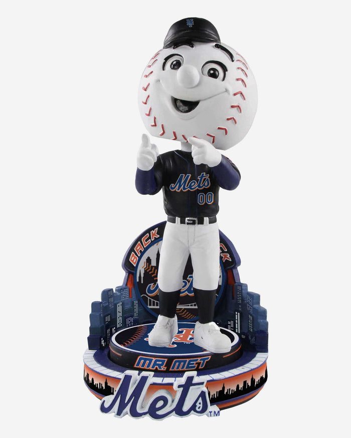 Mr Met New York Mets Mascot Black Jersey Bobblehead FOCO - FOCO.com