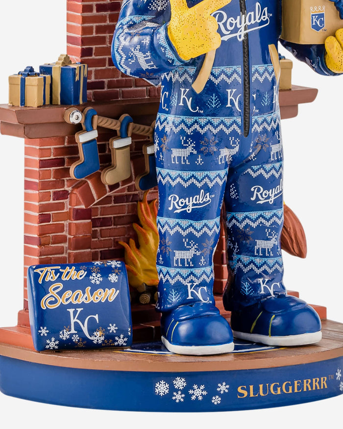 Sluggerrr Kansas City Royals Holiday Mascot Bobblehead FOCO - FOCO.com