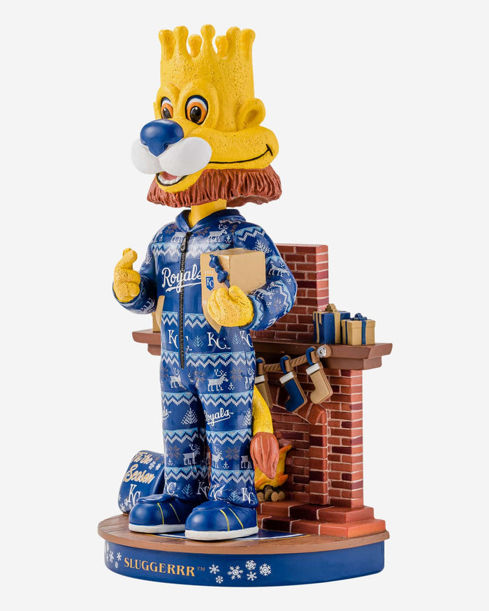 Sluggerrr Kansas City Royals Holiday Mascot Bobblehead FOCO - FOCO.com