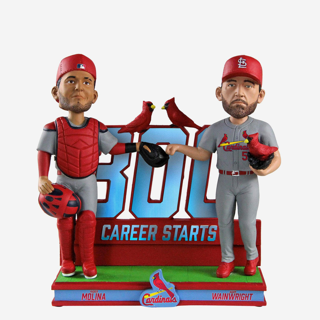 Adam Wainwright & Yadier Molina St Louis Cardinals 300 Career Start Duo Bobblehead FOCO - FOCO.com