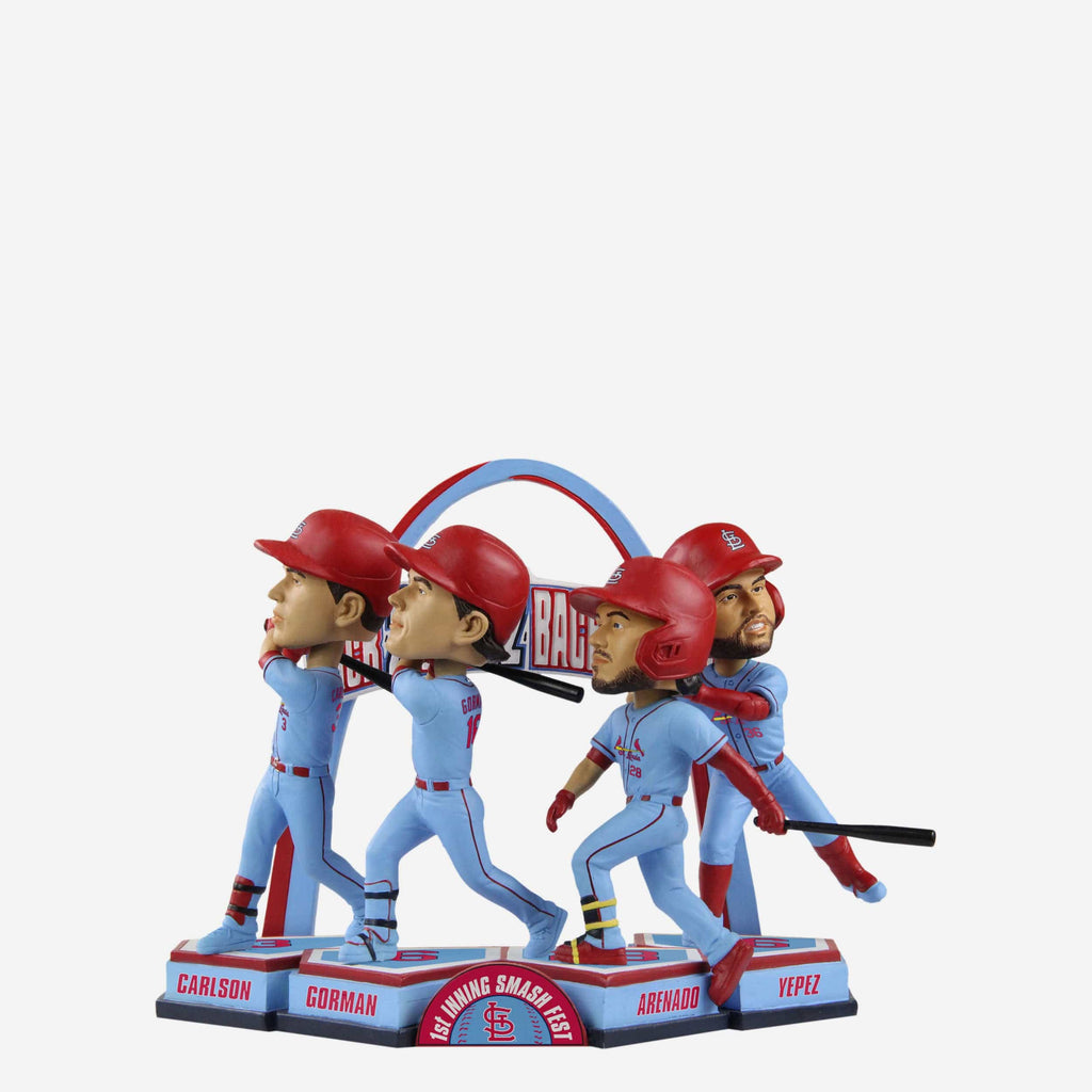 Nolan Arenado & Nolan Gorman & Juan Yepez & Dylan Carlson St Louis Cardinals 4 Home Run Mini Bobblehead Scene FOCO - FOCO.com