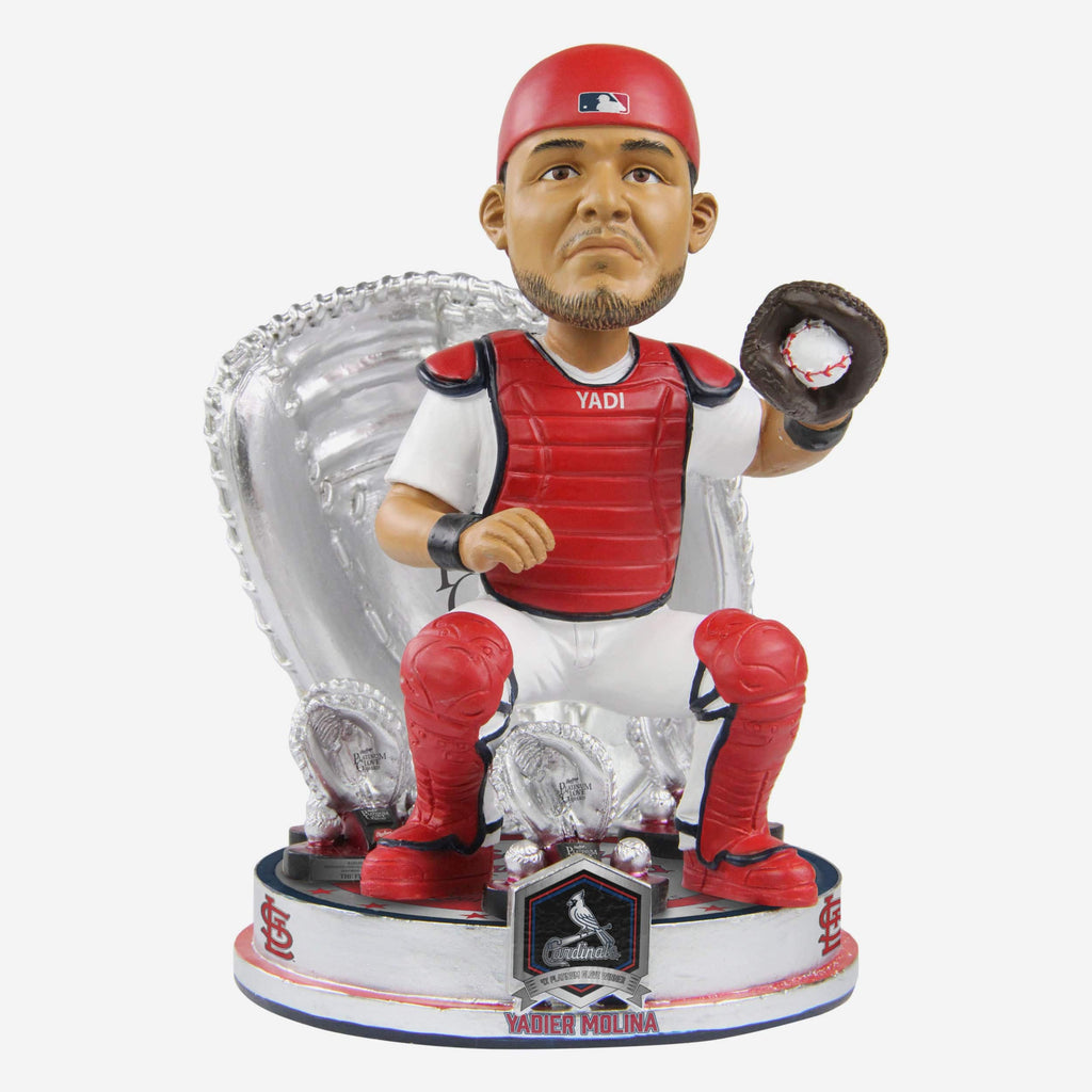 Yadier Molina St Louis Cardinals 4X Platinum Glove Award Bobblehead FOCO - FOCO.com