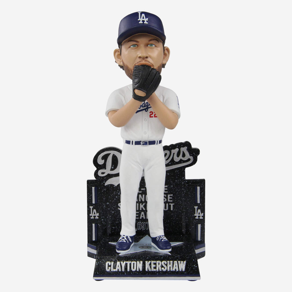 Clayton Kershaw Los Angeles Dodgers Milestone All-Time Franchise Strikeouts Leader Bobblehead FOCO - FOCO.com