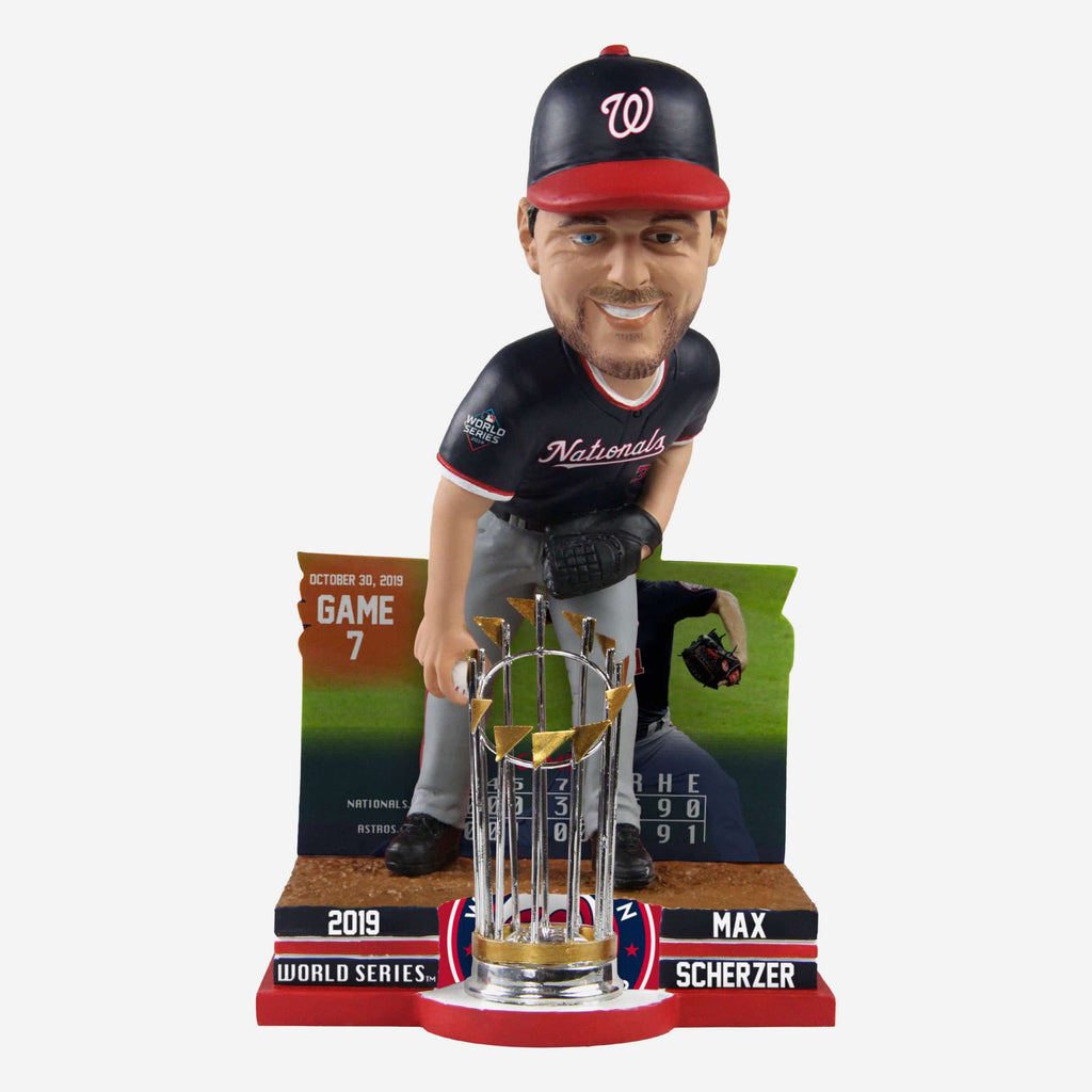 Max Scherzer Washington Nationals 2019 World Series Champions Moment Bobblehead FOCO - FOCO.com
